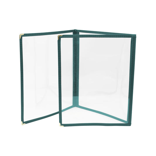 Omcan 39799 9 1/2" x 11 3/4" Green Triple Fold Menu Holder