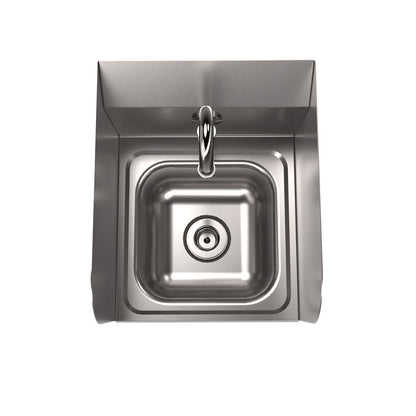 BK Resources BKHS-W-SS-1-SS-BKKPG Stainless Steel Space Saver Hand Sink w/ Sidesplashes & Faucet