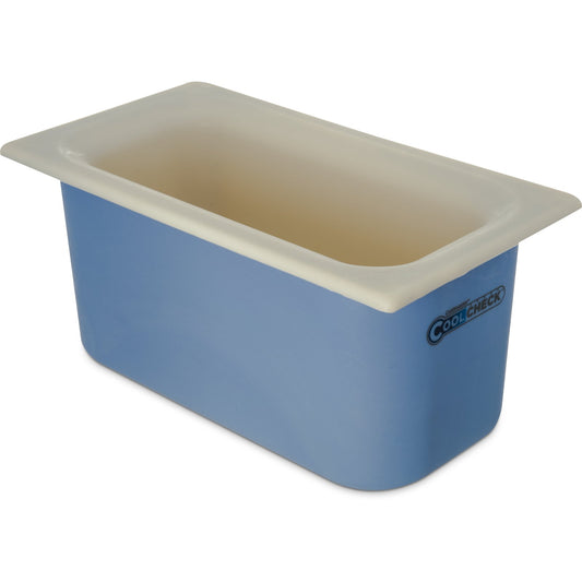 Carlisle CM1102C1402 4 Qt 1/3 Size White/Blue Coldmaster CoolCheck Food Pan