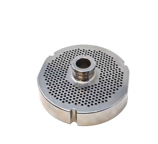 Omcan 11171 #52 Three Notches/Two Flat Sides Stainless Steel Machine Plate with Hub, 3.2 mm (1/8")