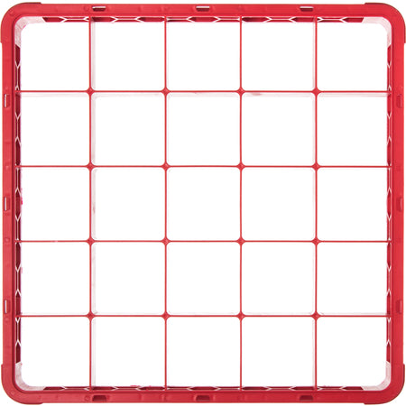 Carlisle RE25C05 Red 25-Compartment Polypropylene OptiClean Divided Glass Rack Extender 1.78"