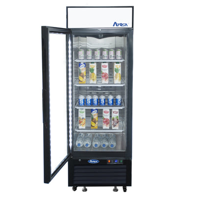 Atosa MCF8720GRL 19.39 Cuft Black Single Glass Door Bottom Mount Merchandiser Freezer