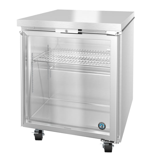 Hoshizaki UF27B-GLP01 One Section Full Glass Door with Lock Undercounter Freezer