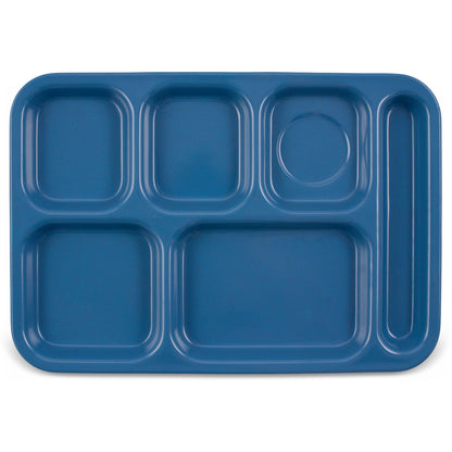Carlisle 4398992 10" x 14" Sandshade 6-Compartment Melamine Right-Hand Heavyweight Tray