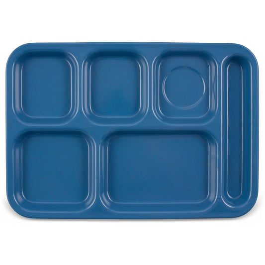Carlisle 4398992 10" x 14" Sandshade 6-Compartment Melamine Right-Hand Heavyweight Tray
