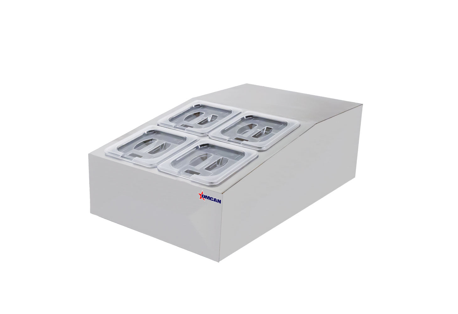 Omcan 47861 15" Countertop Refrigerated Prep Rail with 4 x GN 1/6 Pans Capacity