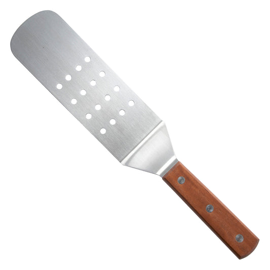 Winco TN409 Wooden Handle Offset Perforated Flexible Turner, 7-7/8" x 2-7/8" Blade