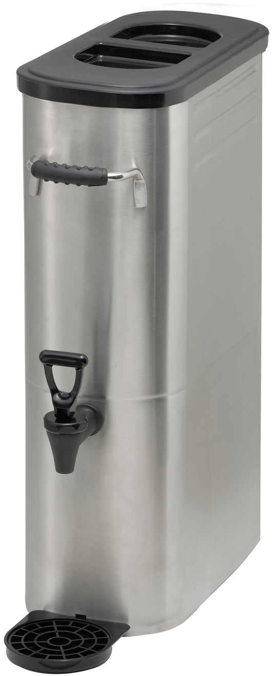 Winco SSBD-3 3 Gallon Stainless Steel Slim Iced Tea Dispenser