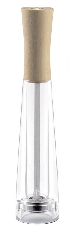 Omcan 43673 26-cm Tosca Series - Pepper Mill Light Beech Wood with Acrylic Resin Base