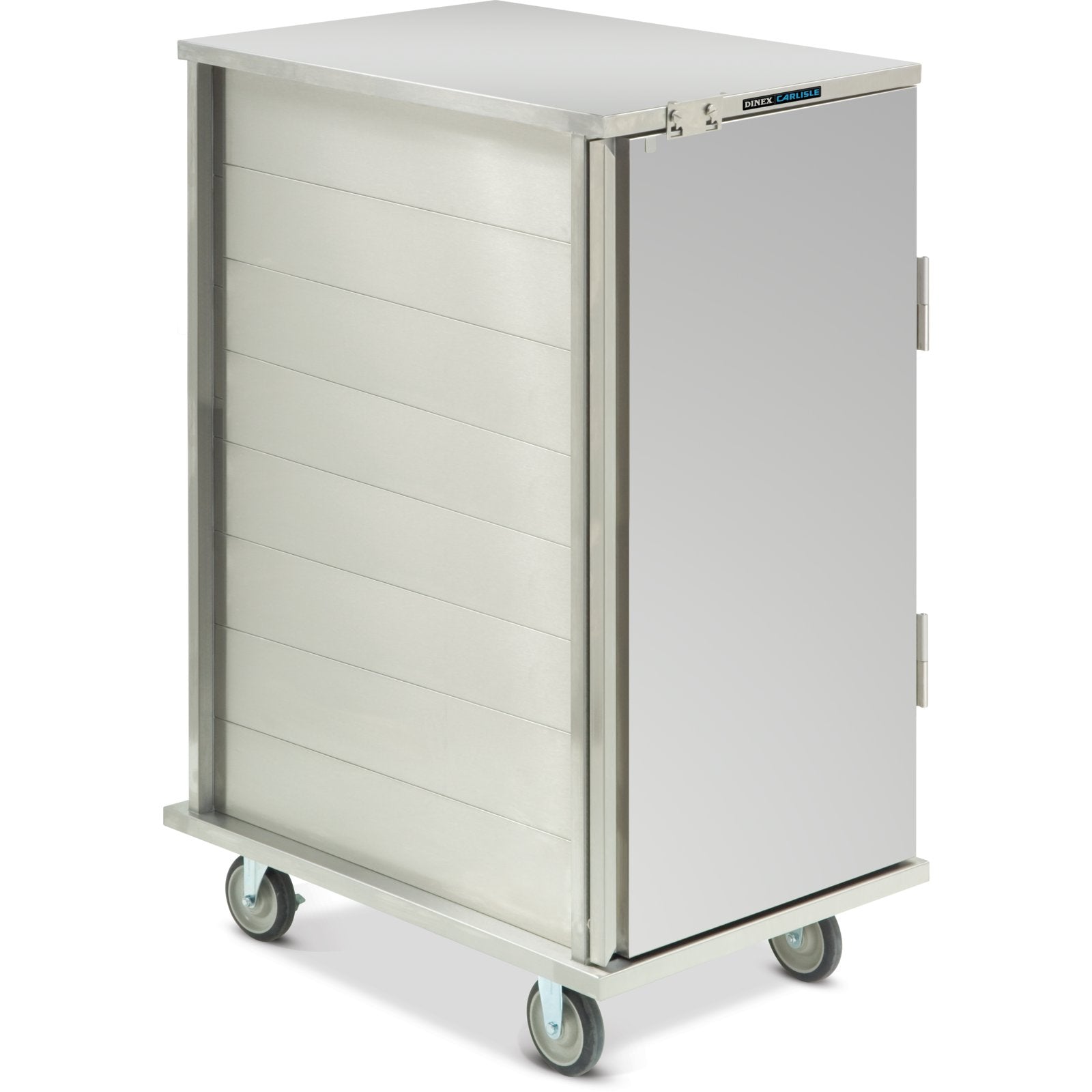 Dinex DXPICT8S 8 Trays (1 tray per slide) 19.25" x 24.5" x 53.88" Single Door Stainless Steel TQ Economy Cart