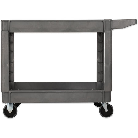 Carlisle UC452523 45" x 25" Gray 2 Shelf Polypropylene Bin Top Utility Cart