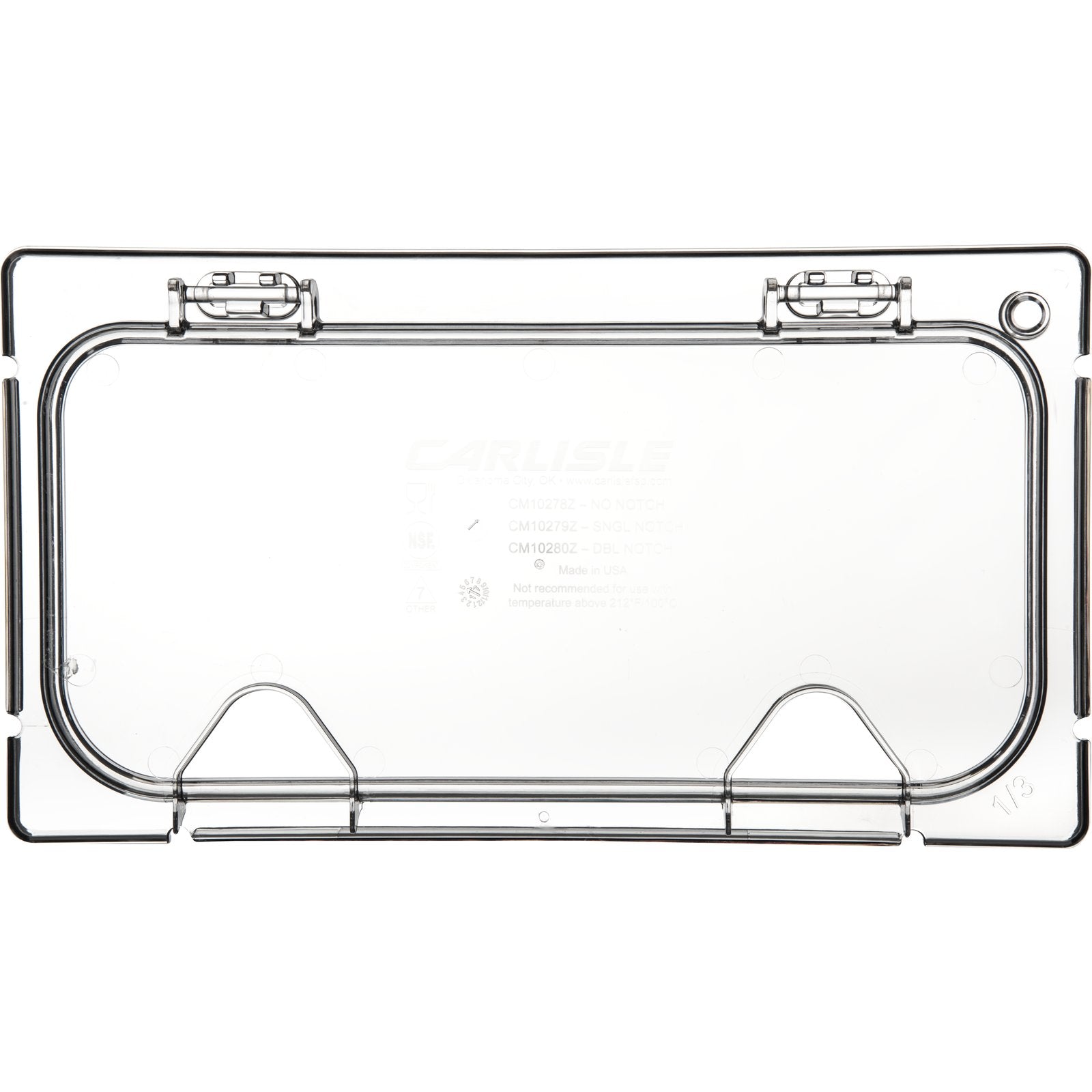 Carlisle CM10280Z07 1/3 Size Clear Coldmaster EZ Access Lid with Notches