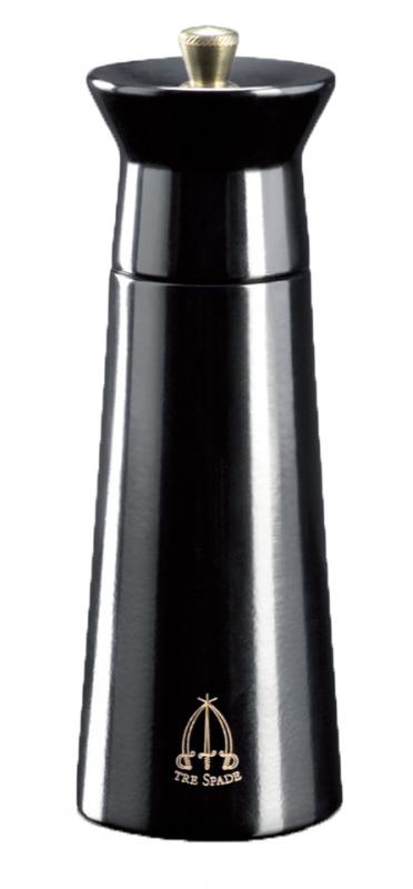 Omcan 43690 15-cm Nabucco Series Classic Collection - Pepper Mill Classic Glossy Black Beech Wood