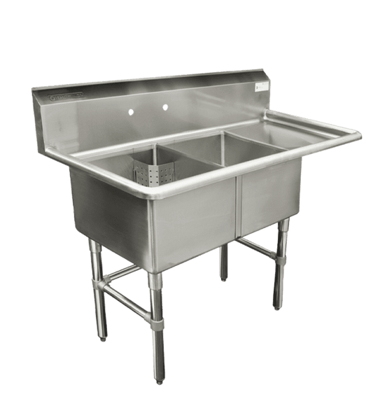 Thorinox TDS-1818-R18 18" X 18" Double Sink with Right Drainboard