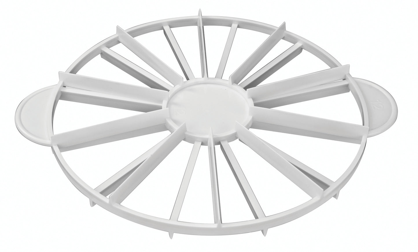 Winco PCM-1012 White Double-sided Cake Marker (10 & 12 Slices)