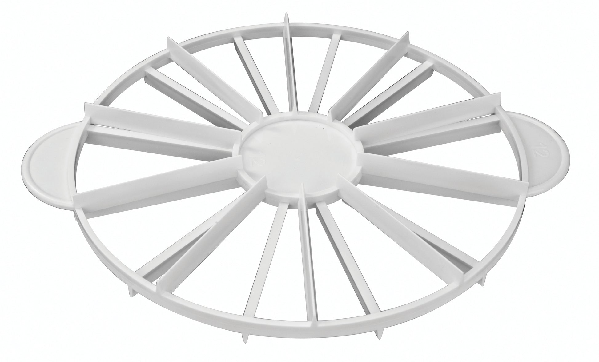 Winco PCM-1012 White Double-sided Cake Marker (10 & 12 Slices)