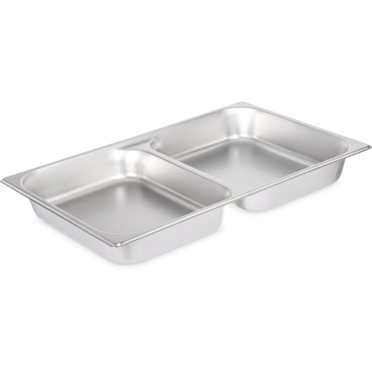 Carlisle 607002D Full-Size Stainless Steel DuraPan Divided Steam Table Hotel Pan