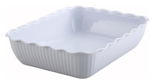 Winco CRK-13W 13" x 10" x 3" White Deli Crock