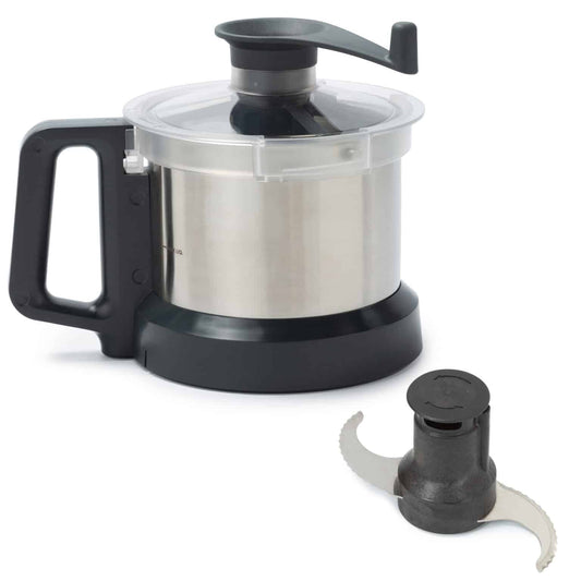 Dito Sama 650231 Stainless Steel Bowl for 2.6 L Cutter Mixer, Microtoothed Rotor, Lid with Scraper