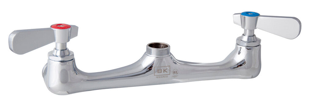 BK Resources BKF-8W-XX-G Chrome-Plated Brass Workforce Standard Duty Faucet, Body Only W/Out Spout, 8"O.C. Splash Mount