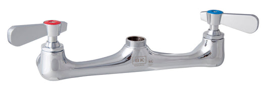 BK Resources BKF-8W-XX-G Chrome-Plated Brass Workforce Standard Duty Faucet, Body Only W/Out Spout, 8"O.C. Splash Mount