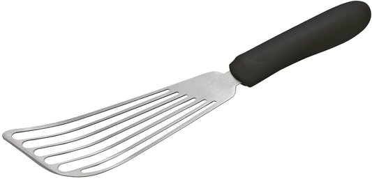 Winco TKP-60 6-3/4" x 3-1/4" Blade Black Polypropylene Handle Fish Spatula