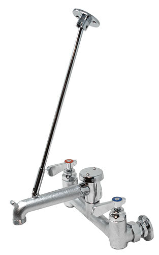 Omcan 47502 Wall Mounted Mop Sink Faucet With 6 1/2" Swing Spout, 8" Centers