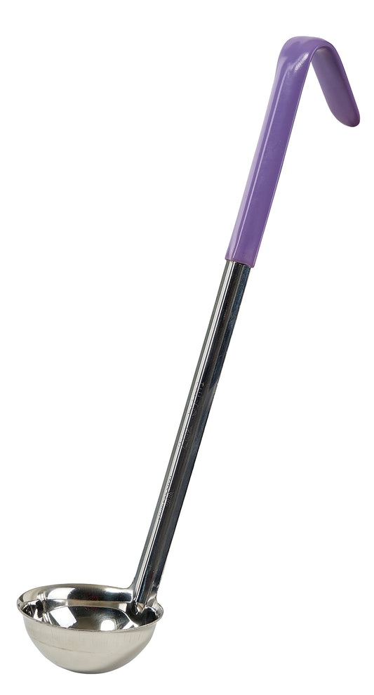 Winco LDC-2P 2 oz. Purple Stainless Steel Ladle, Allergen Free