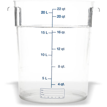 Carlisle 1076907 22 Qt Clear Round Polycarbonate StorPlus Food Storage Container