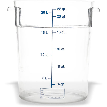 Carlisle 1076907 22 Qt Clear Round Polycarbonate StorPlus Food Storage Container