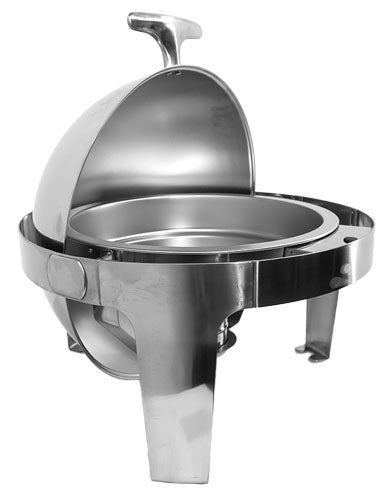 Omcan 80527 6 Qt / 5.6 L Round Stainless Steel Chafing with Roll Top Lid