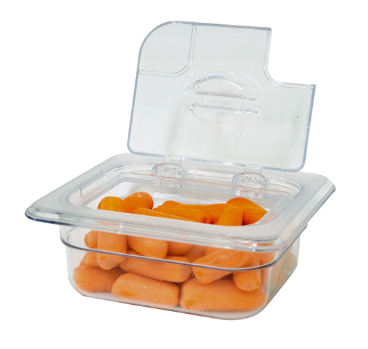 Omcan 43641 1 / 6 Clear Polycarbonate Flip Lid with Gap