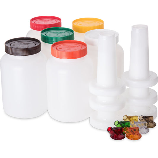 Carlisle PS701B00 64 oz Assorted Store N' Pour Complete Unit Bundle
