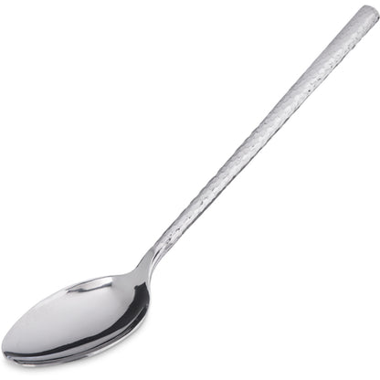 Carlisle 60200 12" Terra Solid Serving Spoon - Hammered Mirror Finish - 400 Series Stainless