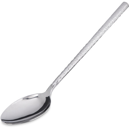 Carlisle 60200 12" Terra Solid Serving Spoon - Hammered Mirror Finish - 400 Series Stainless