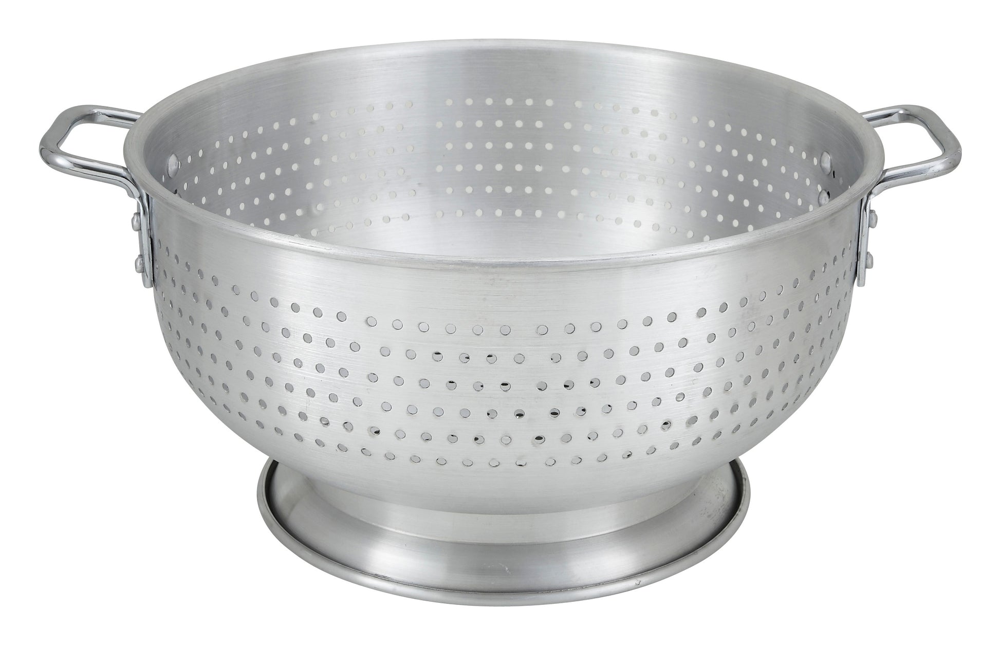 Winco ALO-16BH 16 Qt. Aluminum Colander w/ Base & Handle
