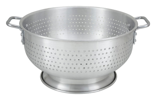 Winco ALO-16BH 16 Qt. Aluminum Colander w/ Base & Handle