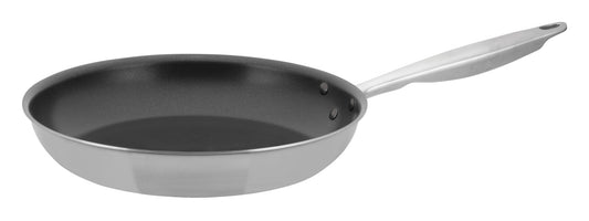 Winco TGFP-12NS 12" Stainless Steel Triply Fry Pan, Non-Stick