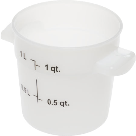 Carlisle 1097102 1 Qt White Round Polyethylene StorPlus Food Storage Container