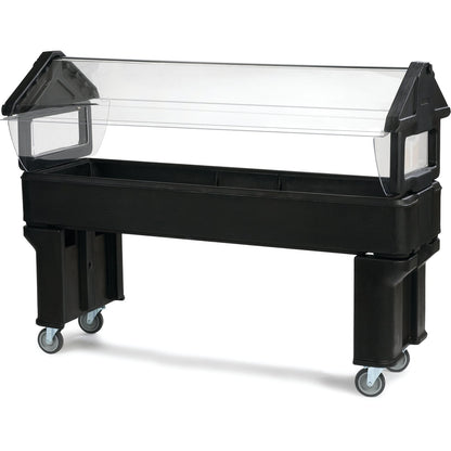 Carlisle 660603 6' x 2' x 4.2' Black Six Star Portable Food Bar with Legs