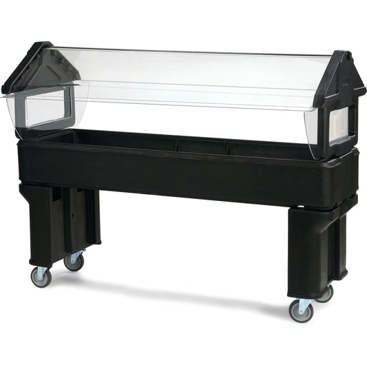 Carlisle 660603 6' x 2' x 4.2' Black Six Star Portable Food Bar with Legs