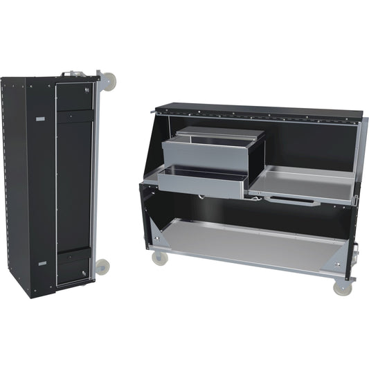 Dinex DXPPB524IBWRM 20.16" x 62.5" x 47" Russian Maple Stainless Steel Ice Chest Portable Bar