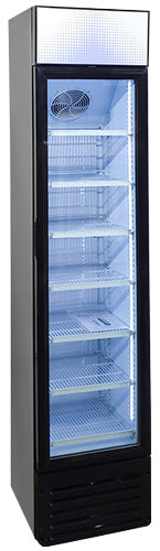 Omcan 47240 145 L 16.5" Glass Door Slim Display Refrigerator with Lightbox