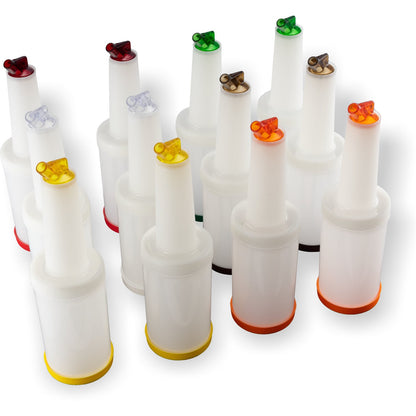Carlisle PS601N00 32 oz/ Quart Assorted Store N' Pour Complete Unit Bundle