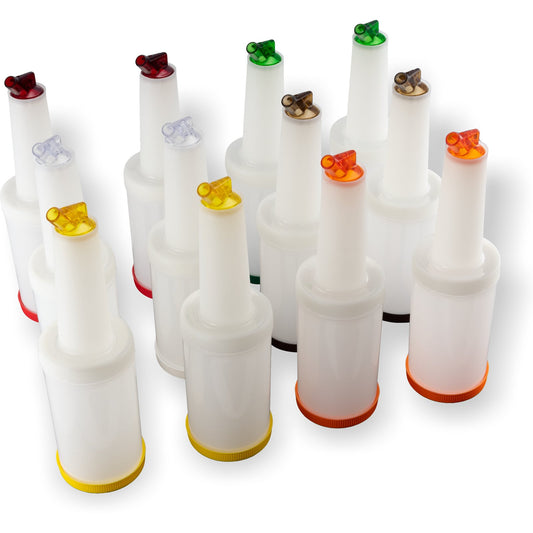 Carlisle PS601N00 32 oz/ Quart Assorted Store N' Pour Complete Unit Bundle