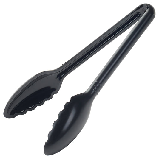 Winco CVST-9K 9" Black Curved Polycarbonate Serving Tong