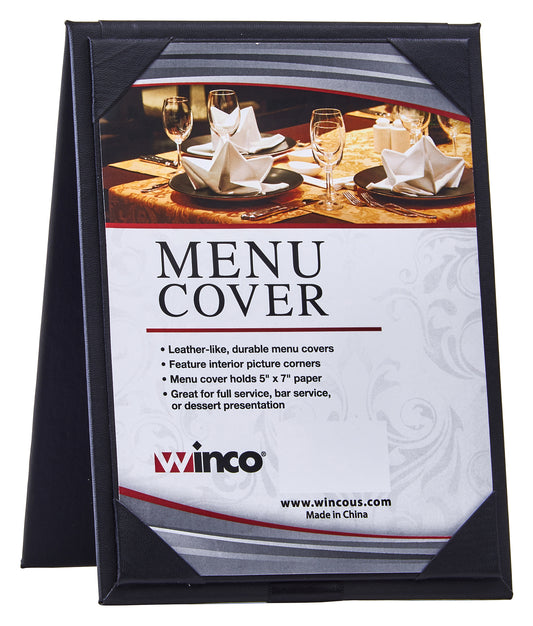 Winco LMTD-57BK Black Two-Views Table Tent For 5 X 7" Inserts