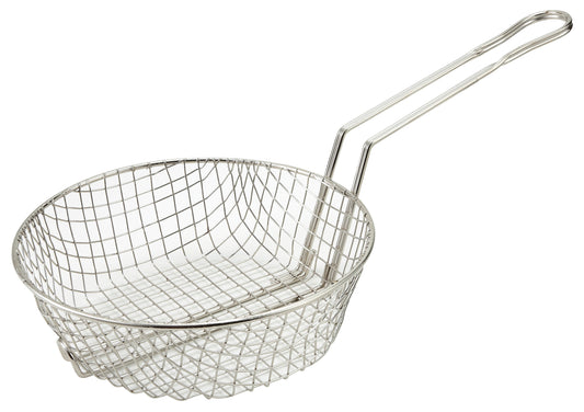 Winco MSB-12 12" Nickel-Plated Course Mesh Culinary Basket