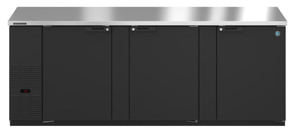 Hoshizaki BB95 Black Three Section Vinyl Back Bar Back Bar, Solid Doors Refrigerator