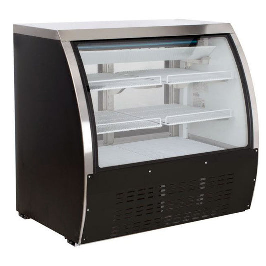 Omcan 50082 36-inch Floor Refrigerated Showcase with Black Coated Steel Exterior